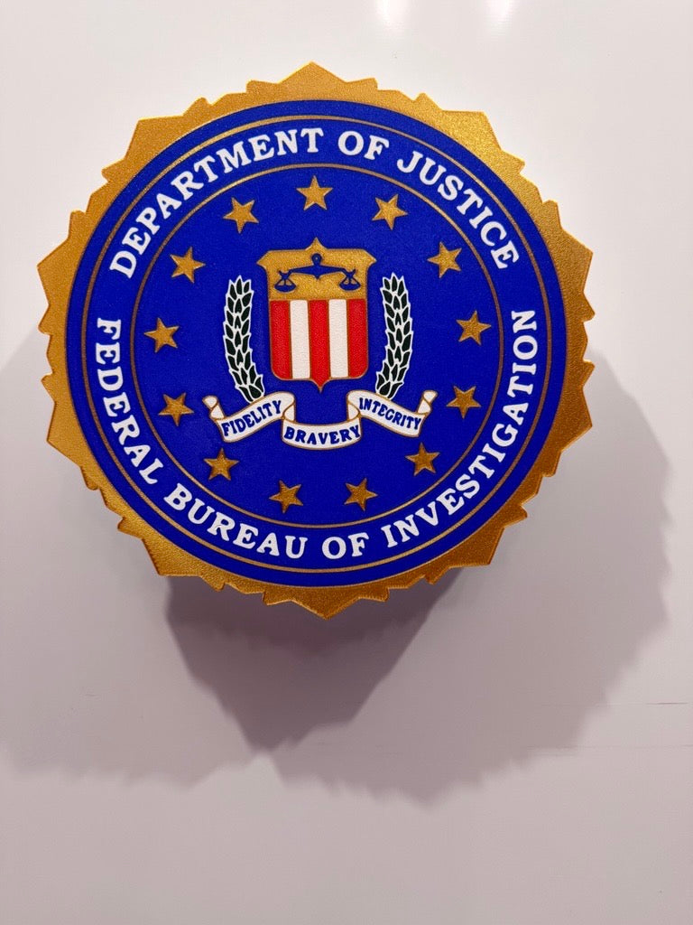 FBI Department of Justice Wall Plaque Sign