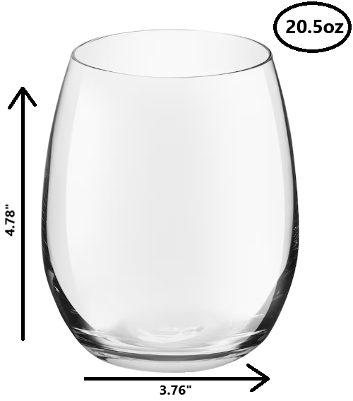 20.5 oz Stemless Wine Glass Custom Engraved