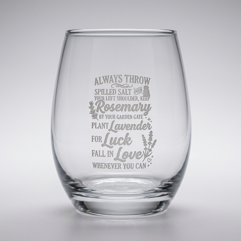 20.5 oz Stemless Wine Glass Custom Engraved