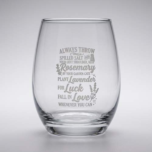 20.5 oz Stemless Wine Glass Custom Engraved