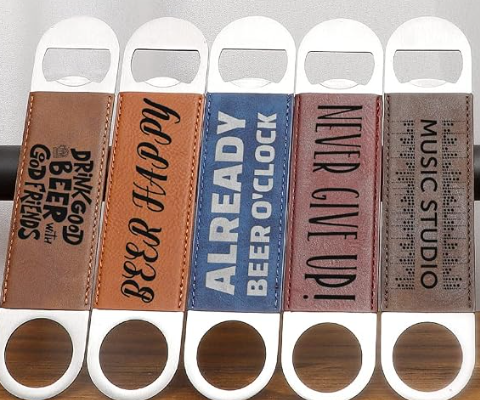 Leather Bottle Opener Custom Engraved